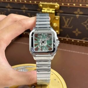 dong ho cartier santos replica 11 mat lo co coc so mau xanh la cay 39 10.jpg