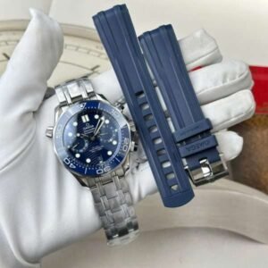 dong ho omega replica 11 seamaster diver 300m chronograph mat xanh blue n1 factory 44mm 6 600x600 1.jpg
