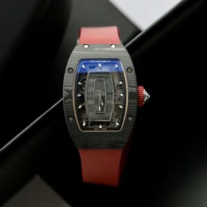dong ho richard mille rep 11 rm07 carbon den day cao su mau do 36mm 3.jpg