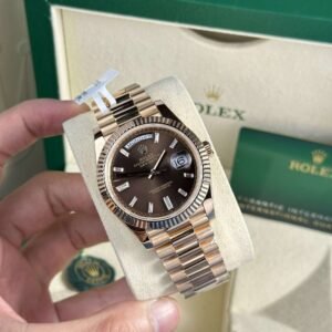 dong ho rolex che tac boc vang 18k day date 228235 mat nau 178 gram gm factory 40mm 4.jpg