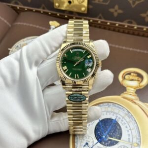 dong ho rolex day date che tac mat xanh la cay may calibre 3255 super clone nha may rc 40mm 12.jpg