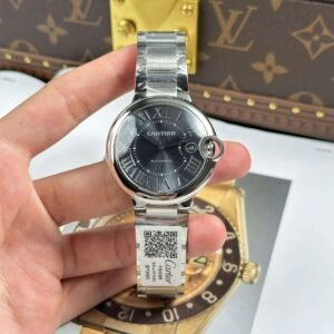 dong ho cartier ballon bleu replica 11 mat xam day kim loai xuong af 40mm 12 1.jpg
