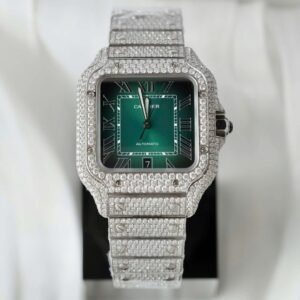 dong ho cartier santos che tac dinh full kim cuong moissanite mat xanh la cay xuong bv 39 1.jpg