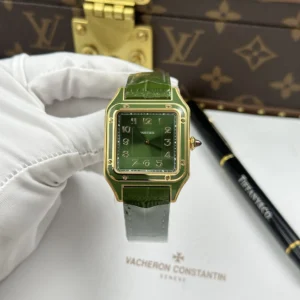 dong ho cartier santos dumont replica 11 mau xanh la cay day da 43.5×31 11.jpg.webp