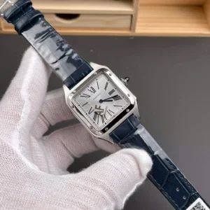 dong ho cartier santos dumont wssa0022 rep 11 nam day da mau xanh duong af factory 435mm 3.jpg.webp